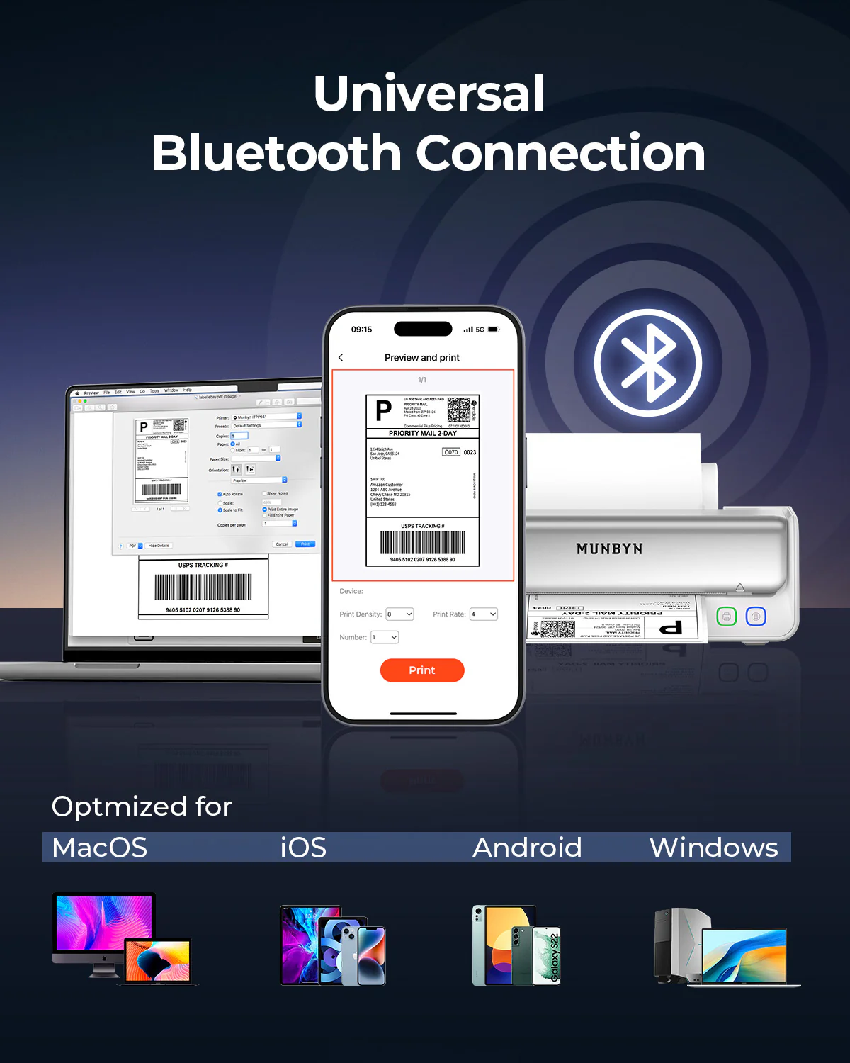 MUNBYN RealWriter 405B Bluetooth Printer & Circle Labels Candle Product Pro Kit - Image 10