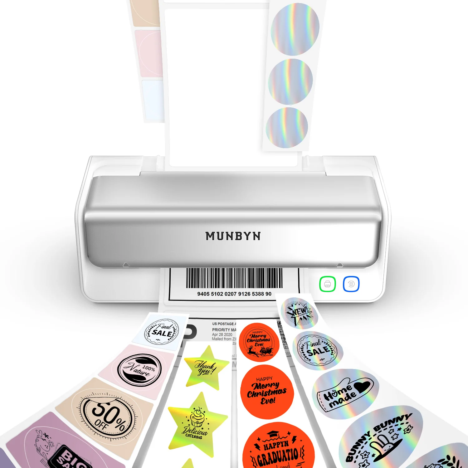 MUNBYN RealWriter 405B Bluetooth Printer & Circle Labels Candle Product Pro Kit - Image 4