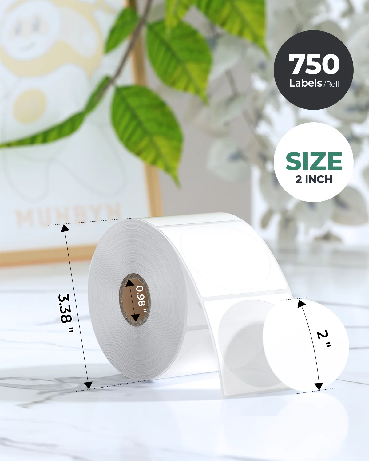 MUNBYN RealWriter 403B Bluetooth Printer & Circle Labels Clothing Packaging Starter Kit - Image 10
