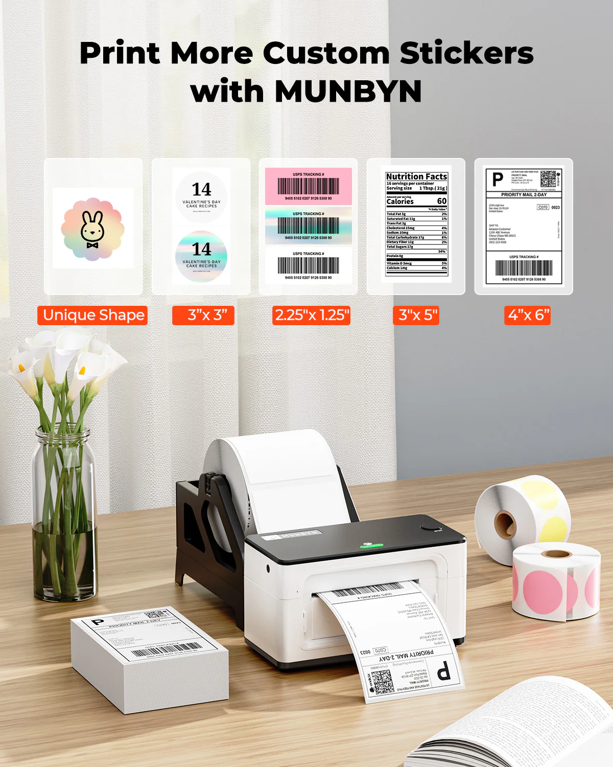 MUNBYN RealWriter 941BP 300DPI Printer & Circle Labels Etsy Product Labeling Ultra HD Kit - Image 9