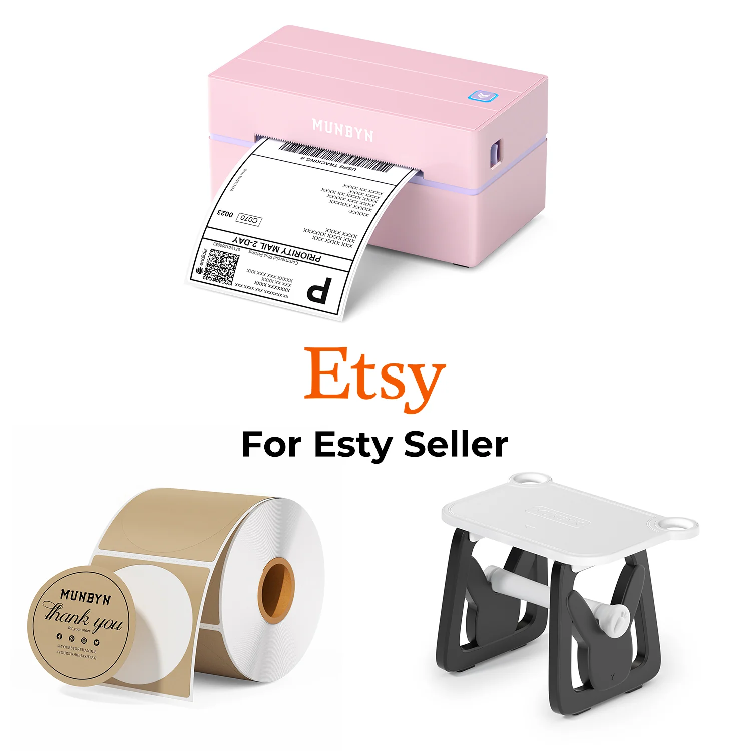 MUNBYN RealWriter 130B Printer & Circle Labels Etsy Product Labeling Classic Kit - Image 3