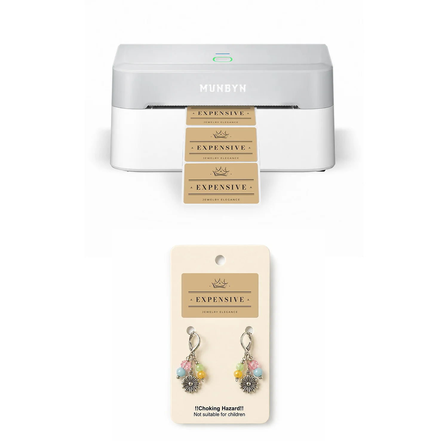 MUNBYN RealWriter 403B Bluetooth Printer & 4x2 Labels Handmade Product Starter Kit