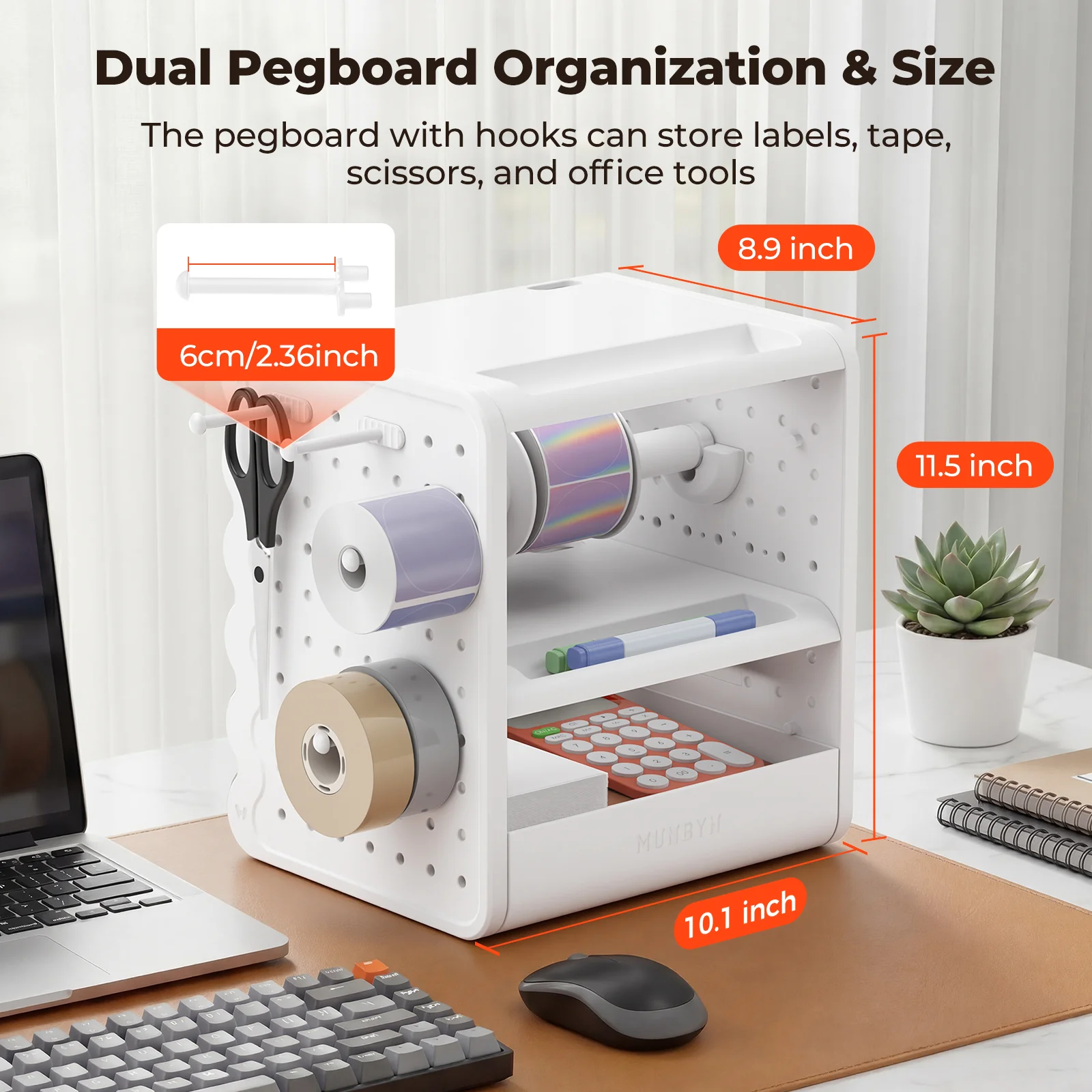 MUNBYN ILH03 5-in-1 Label Holder and Desk Organizer - Image 4