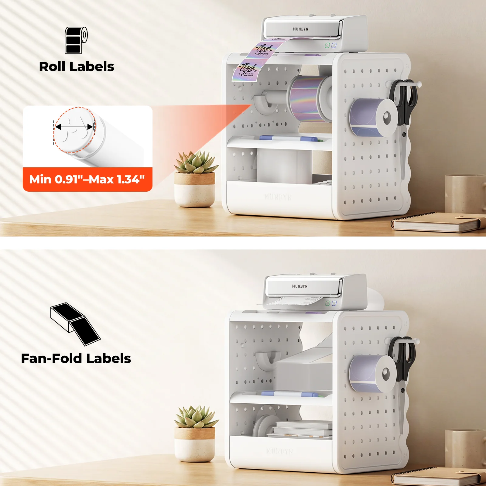 MUNBYN ILH03 5-in-1 Label Holder and Desk Organizer - Image 7
