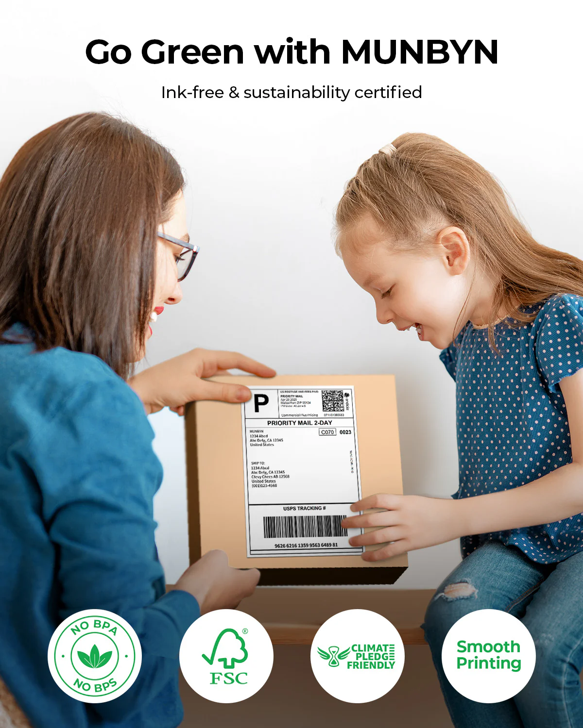 MUNBYN 4x6 Fan-Fold Direct Thermal Shipping Labels for Ecommerce Orders - Image 11