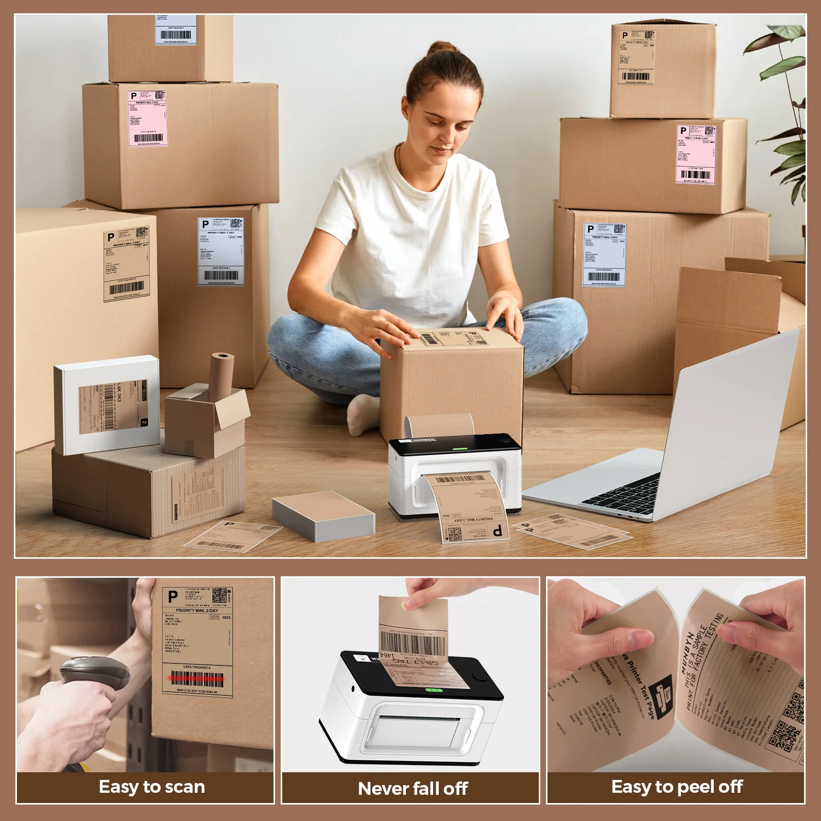 MUNBYN 4x6 Fan-Fold Direct Thermal Shipping Labels for Ecommerce Orders - Image 15