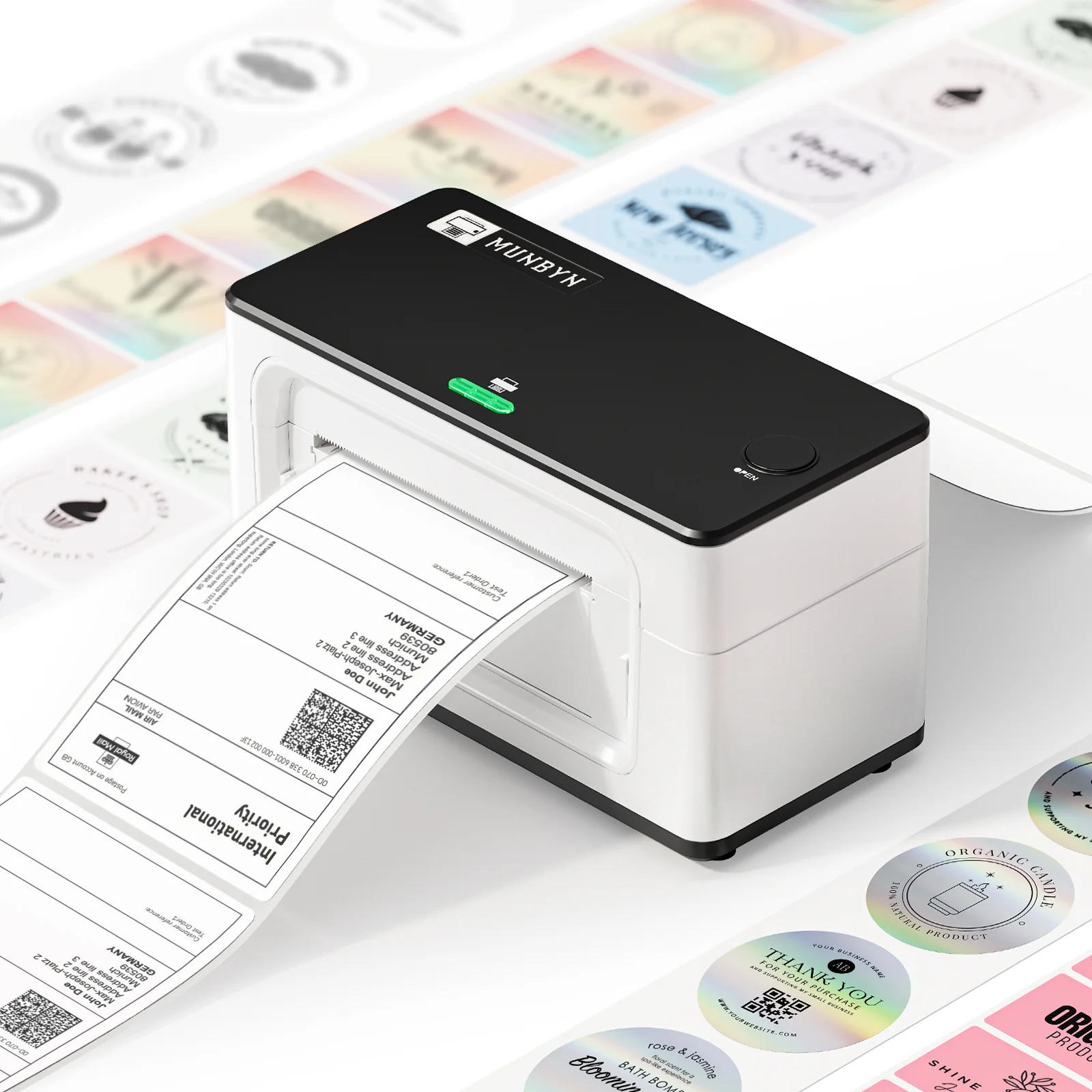 MUNBYN RW941BP 300DPI Bluetooth Thermal Label Printer for Product Labels and Branding - Image 11