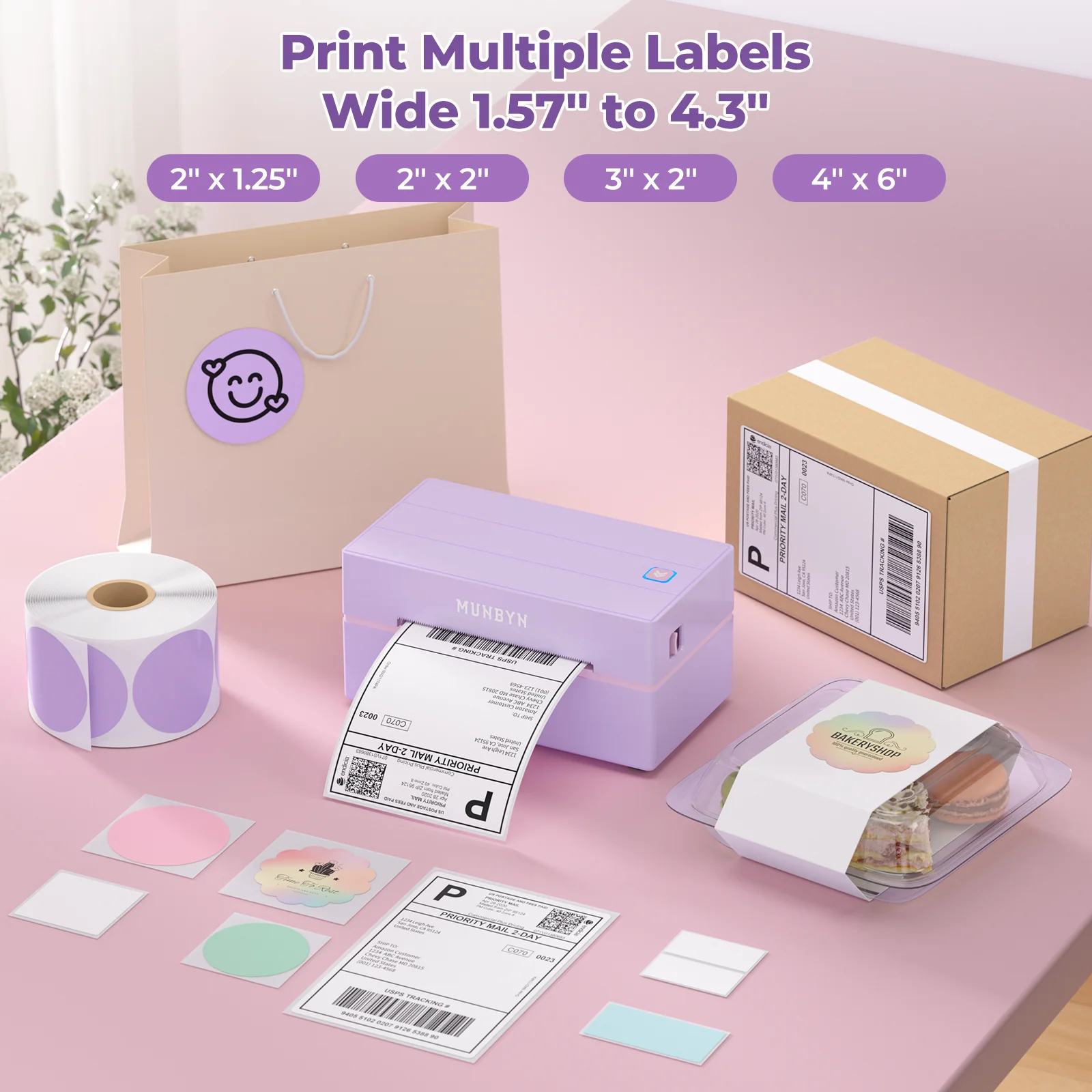 MUNBYN RW130B Bluetooth Thermal Label Printer Kit for Starter Small Business Labelling - Image 35