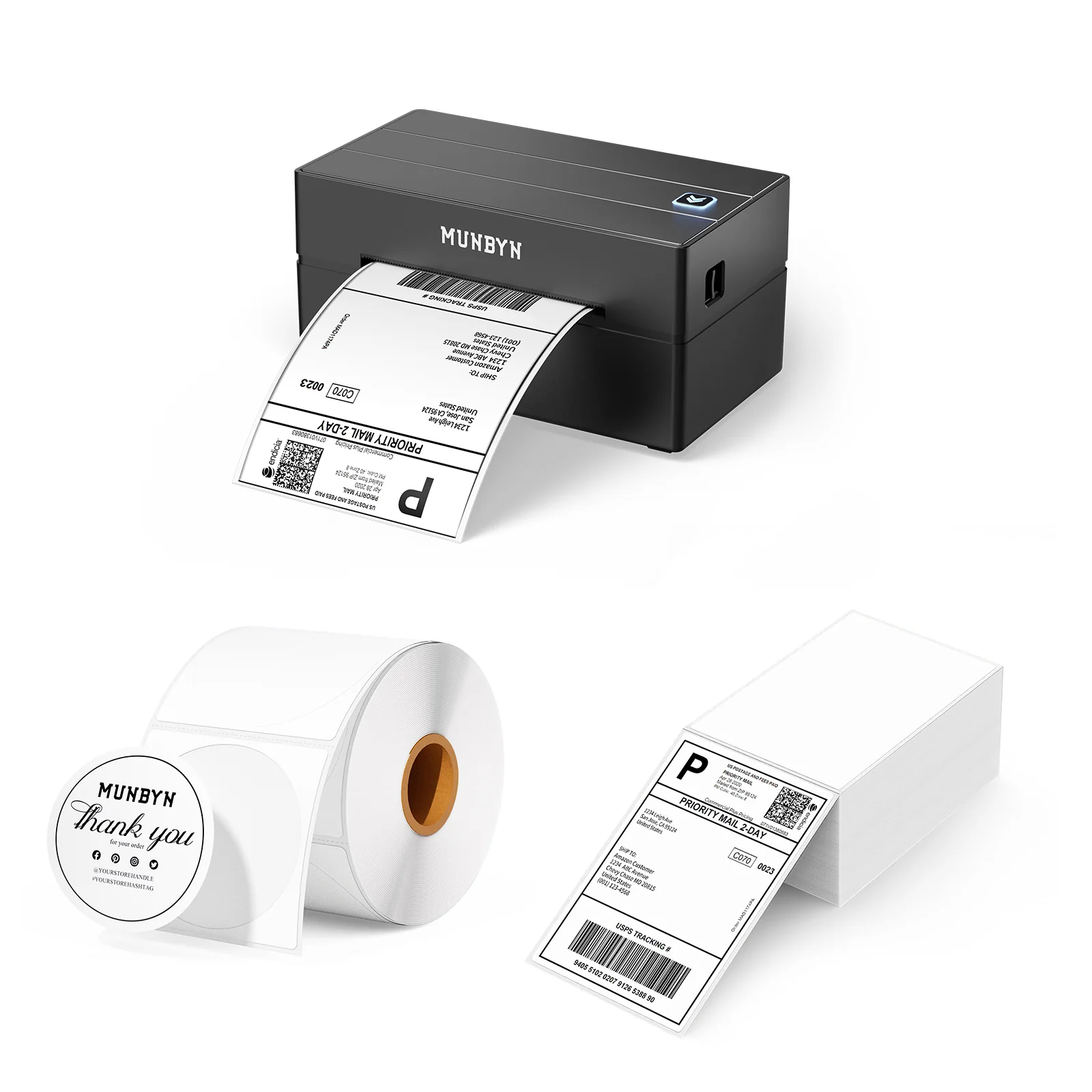 MUNBYN RW130B Bluetooth Thermal Label Printer Kit for Starter Small Business Labelling - Image 5