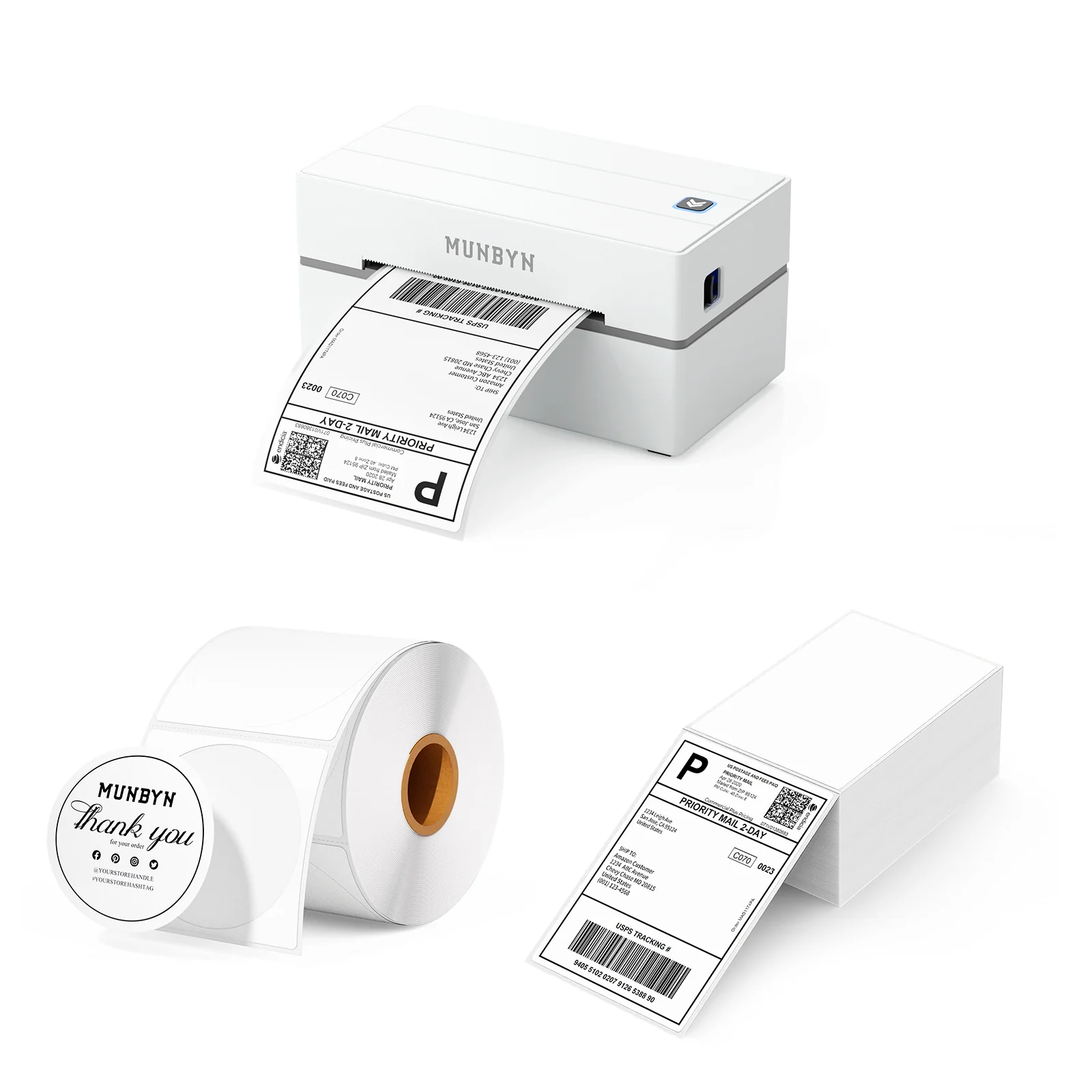 MUNBYN RW130B Bluetooth Thermal Label Printer Kit for Starter Small Business Labelling - Image 8