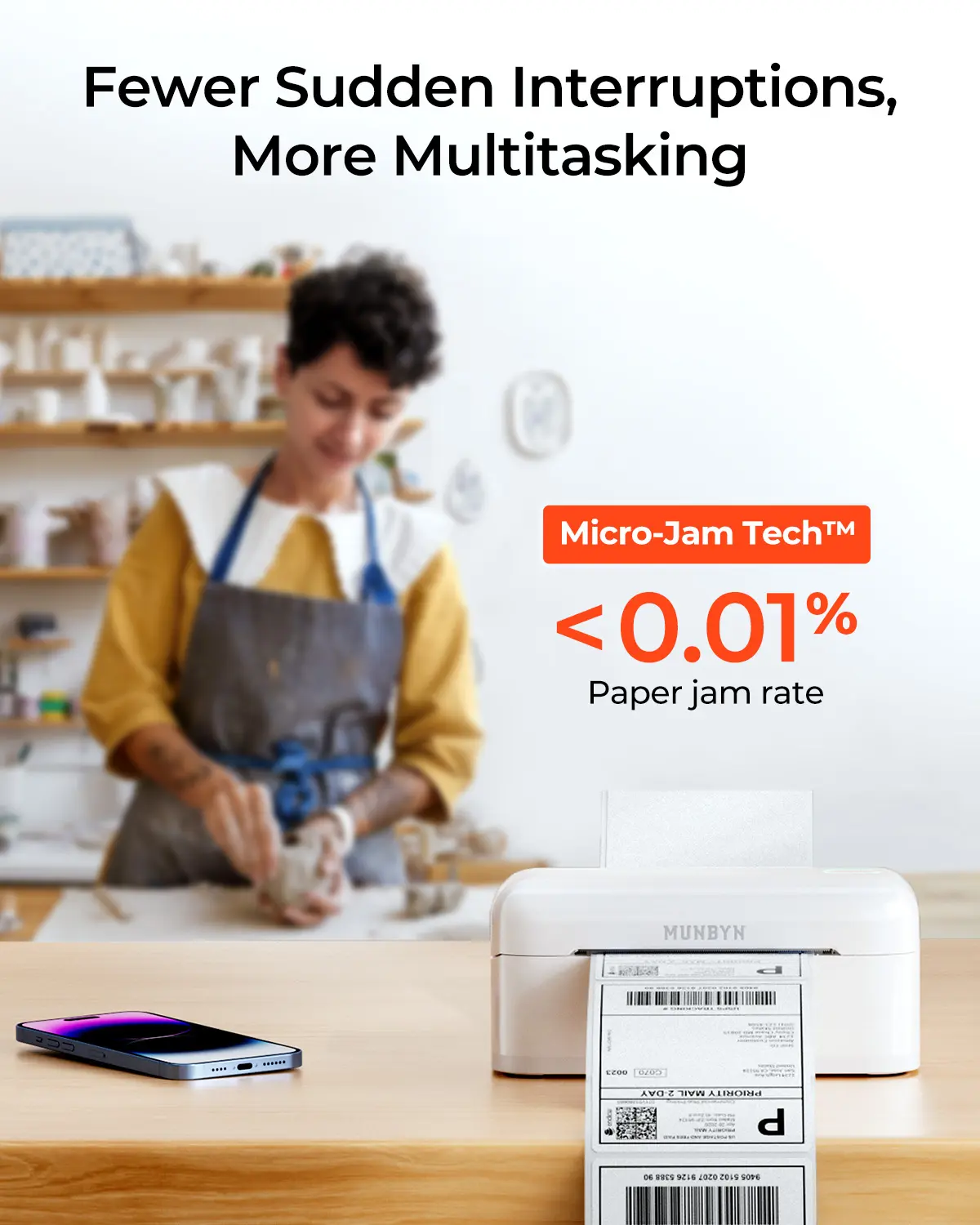 MUNBYN RW402B Bluetooth Thermal Label Printer for Daily Shipping Labels - Image 10