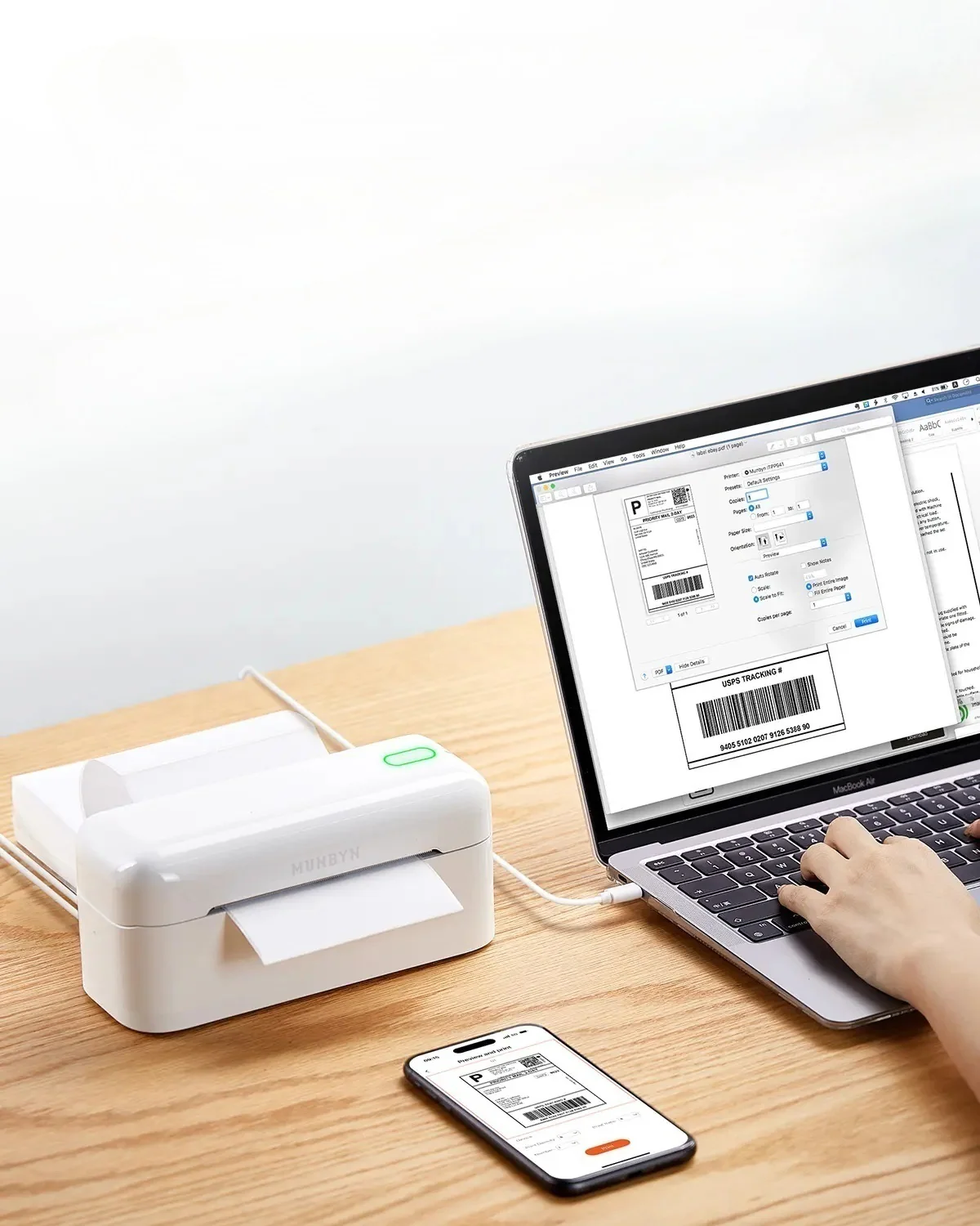 MUNBYN RW402B Bluetooth Thermal Label Printer for Daily Shipping Labels - Image 14