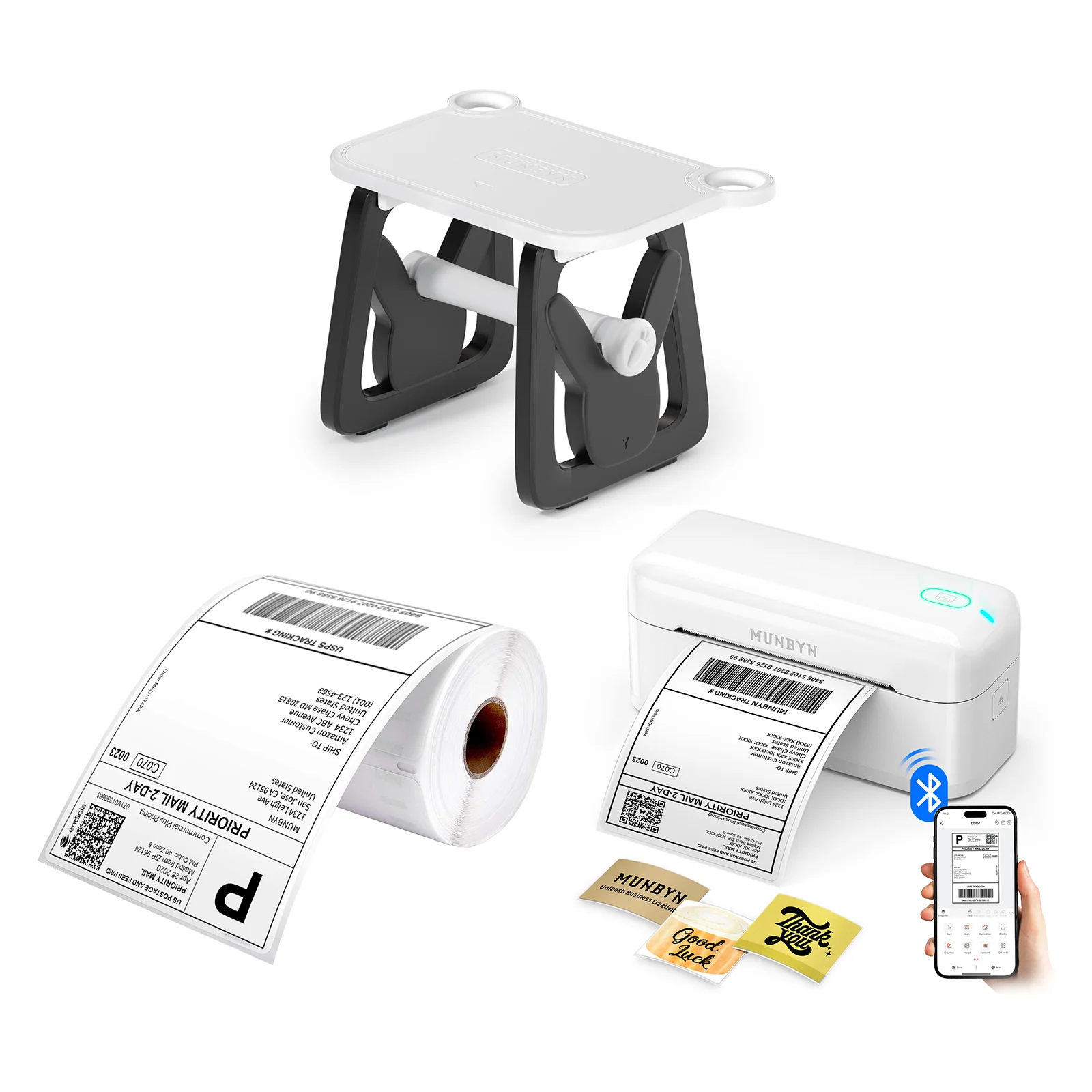 MUNBYN RW402B Bluetooth Thermal Label Printer for Daily Shipping Labels - Image 5