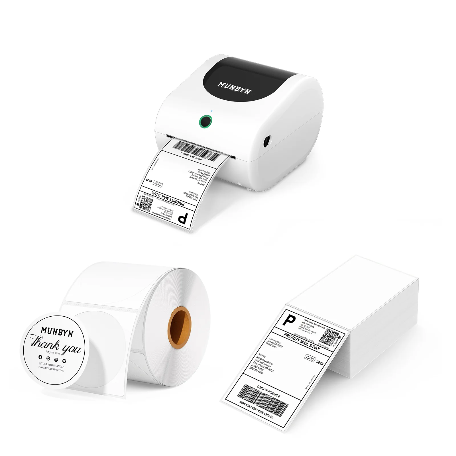 MUNBYN RW411B Bluetooth 4x6 Thermal Label Printer Kit for Shipping - Image 4