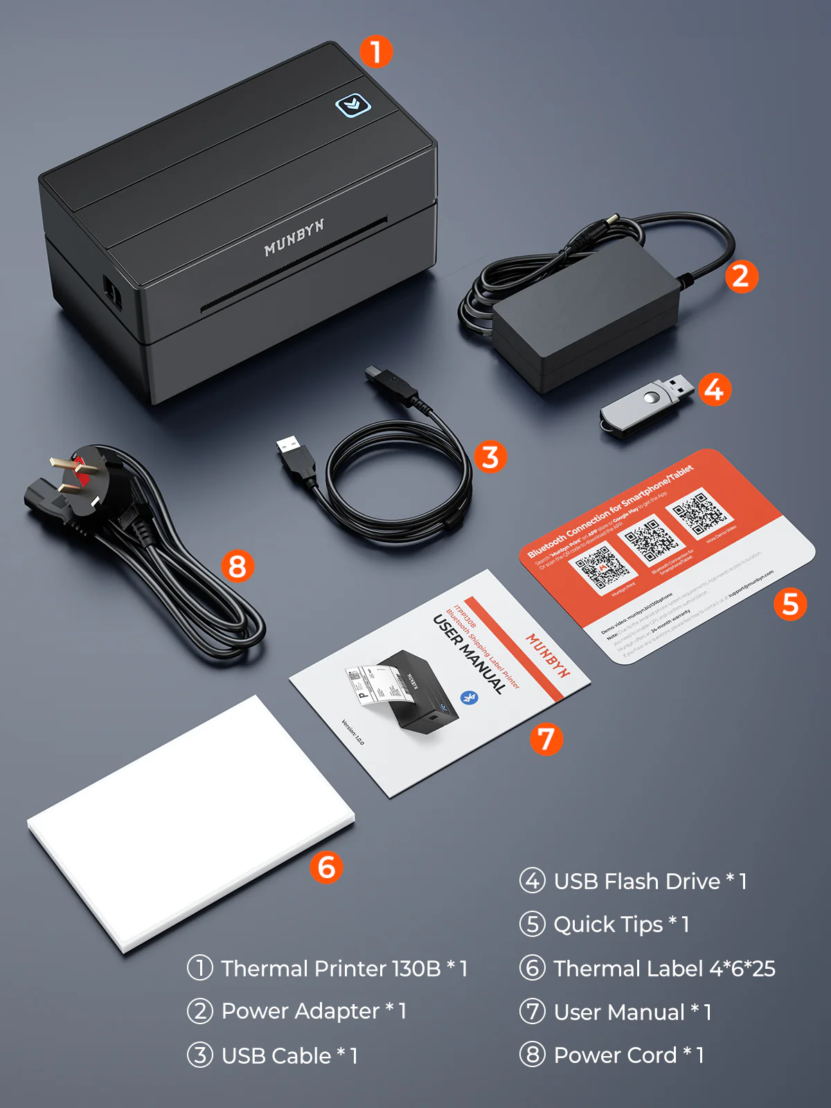 MUNBYN RealWriter 130B Bluetooth Printer & Rectangle Labels Shopify Product Labeling Classic Kit - Image 11