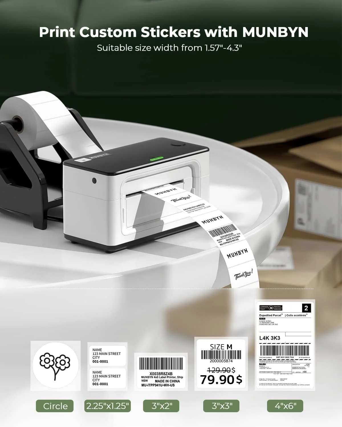 MUNBYN RealWriter 941B Bluetooth Printer & Blue Printing Labels TikTok Product Classic Kit - Image 7