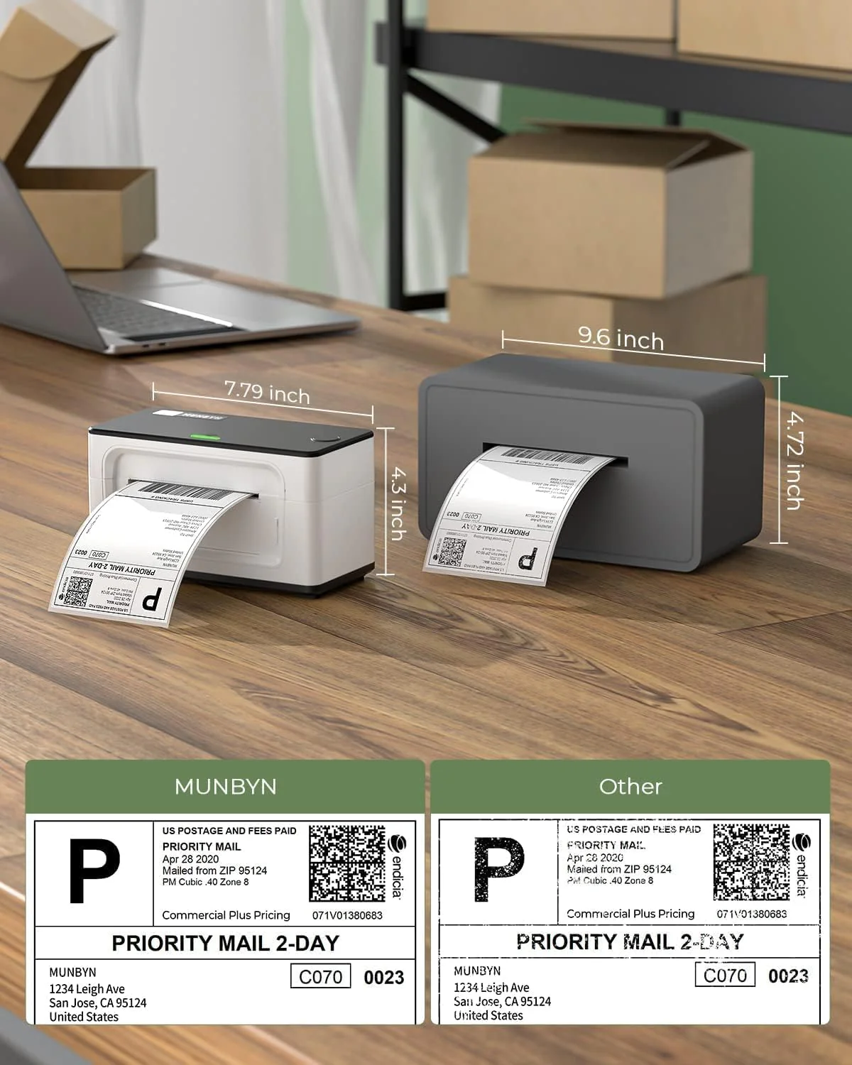 MUNBYN RealWriter 941B Bluetooth Printer & Blue Printing Labels TikTok Product Classic Kit - Image 8